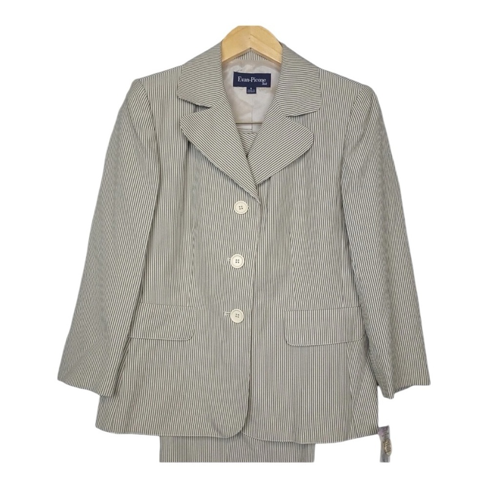 NWT Evan Picone Women's 2pc Pant Suit Set Sz 14 Loden Ivor Office Corpcore NWT